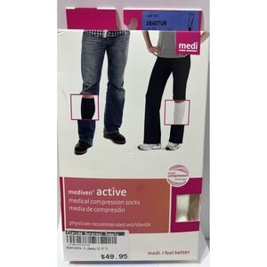 Medi Active Closed Toe Knee Highs - 15-20 mmHg -Tall WHITE socks